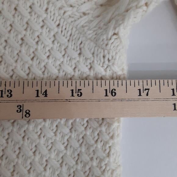 Talbots Fisherman Sweater Cream Womens 2 Cashmere Angora Wool - Picture 7 of 10